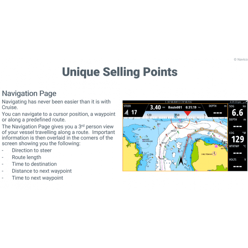 SIMRAD Cruise-9 with P79 In-Hull Transducer and Navionics+ Chart