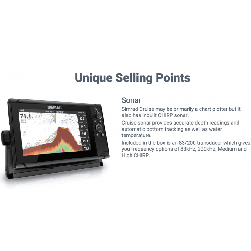 SIMRAD Cruise-9 with 83/200kHz Skimmer Transducer