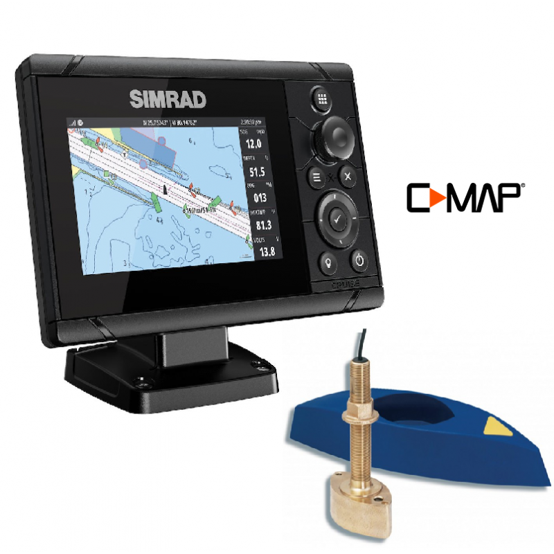 SIMRAD Cruise-5 with B45 Through-Hull Transducer and C-MAP Chart
