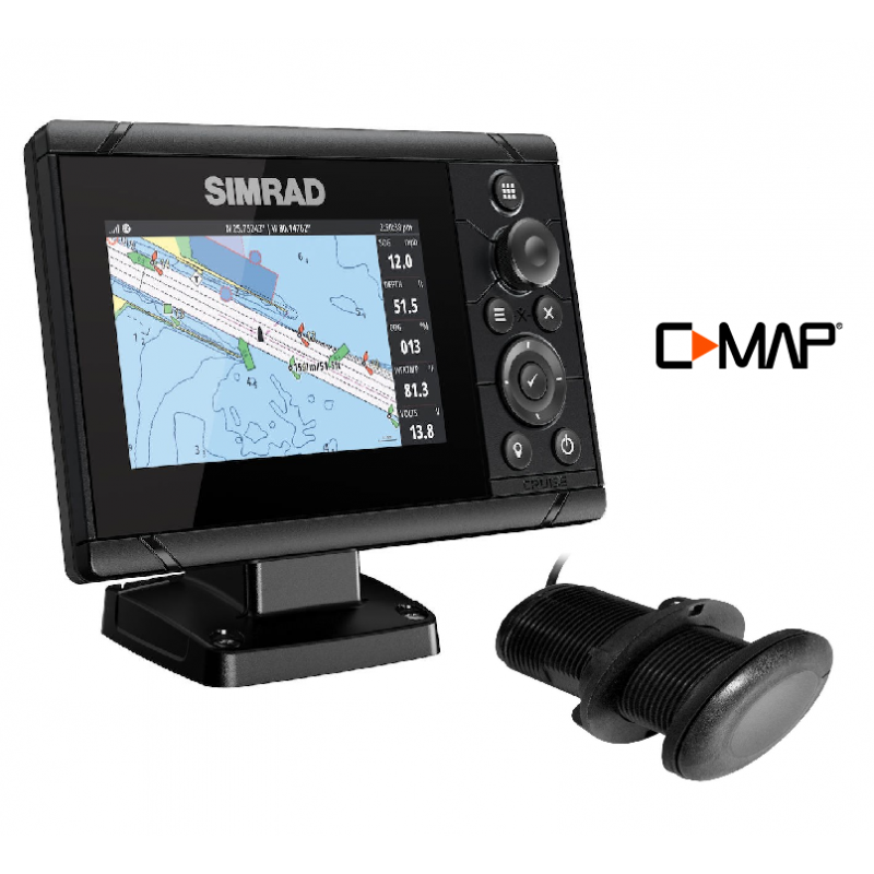 SIMRAD Cruise-5 with P319 Through-Hull Transducer and C-MAP Chart
