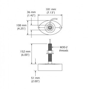 xSonic B258 1kW 50/200kHz Thru-hull Transducer