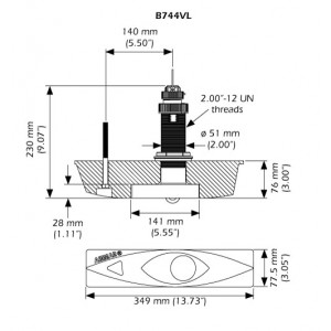 Airmar B744VL 600W 50/200kHzTRIDUCER® (Long Stem)