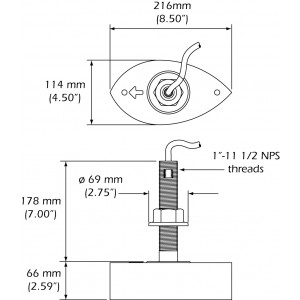 xSonic SS260 1kW 50/200kHz Thru-Hull Transducer