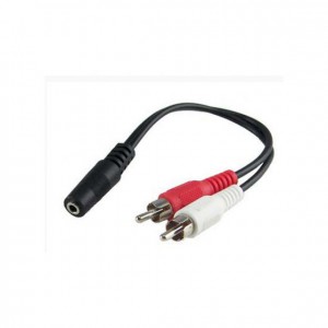 Fusion 3.5mm Female Auxillary to 2 x RCA Male Cable