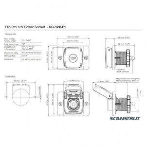 Scanstrut Flip Pro 12V Cigar Lighter Socket (Front or Rear Fit)