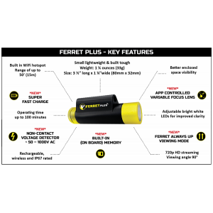 Ferret Plus IP67 Wi-Fi Inspection Camera Kit