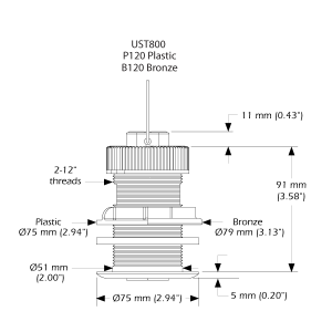 Airmar UST800 P120 Ultrasonic Sensor with NMEA2000